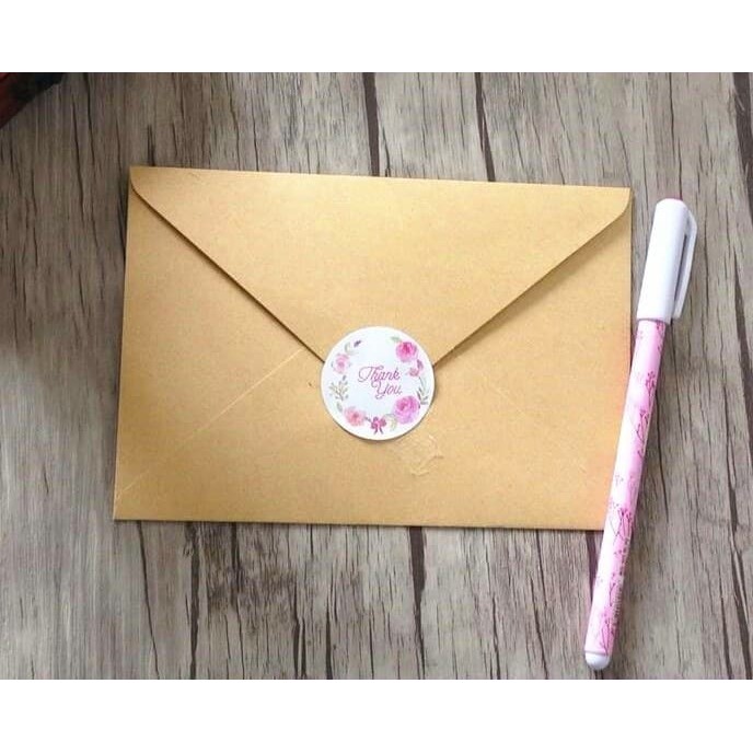 Paper Tags Sticker THANK YOU - Flower Wreath (1sheet/12pcs)