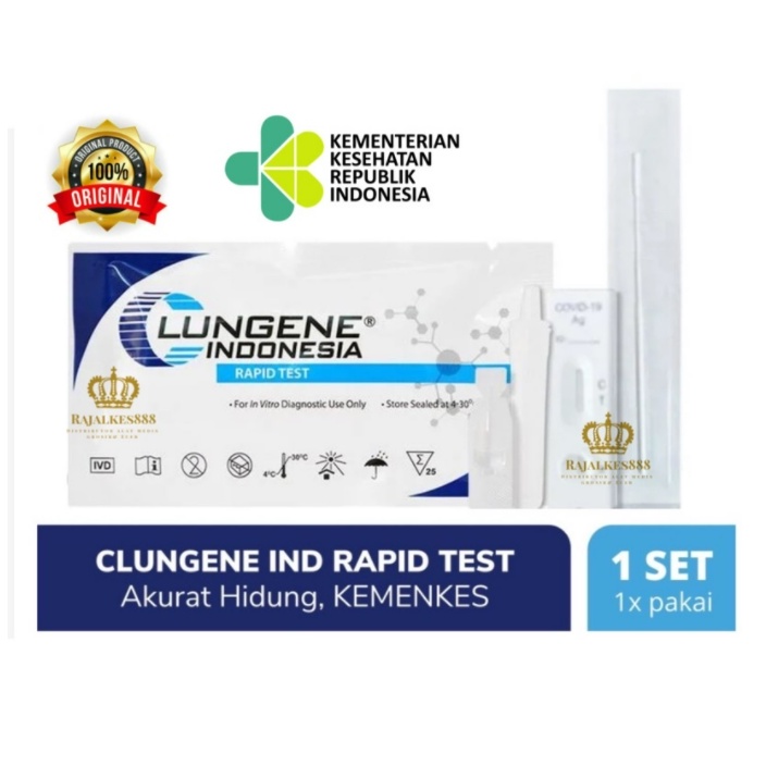 ORIGINAL!! Lungene Rapid Test BIRU IZIN KEMENKES /Antigen Swab/ Swab Test /Covid (ECER)