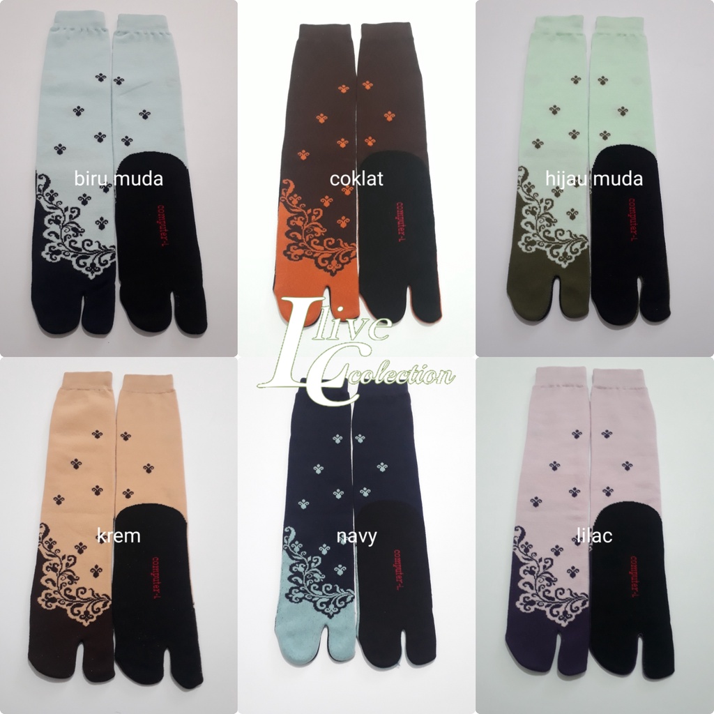 kaos kaki jempol motif wanita muslimah /bunga akar