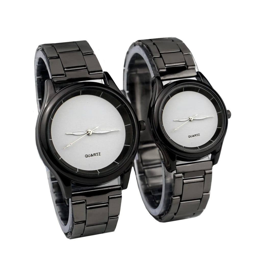 [SS-✅COD] JAM TANGAN COUPLE PASANGAN PRIA WANITA ALBA STAINLISS STEEL ANALOG/QUARTZ A-15