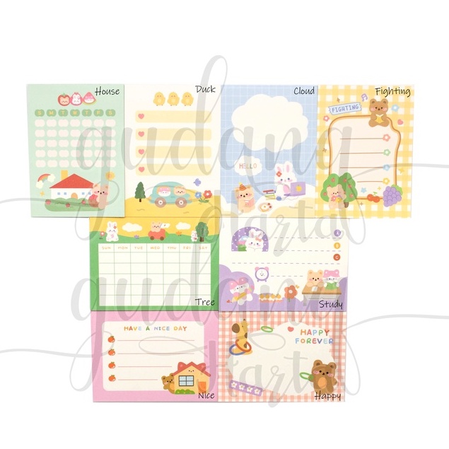 Memo Agenda Bear Memopad Jadwal Simple DIY Scrapbook GH 301048