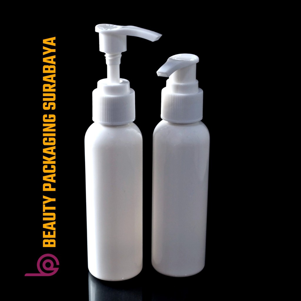 Botol Plastik PET 100ml BR Putih Tutup Pump Lotion