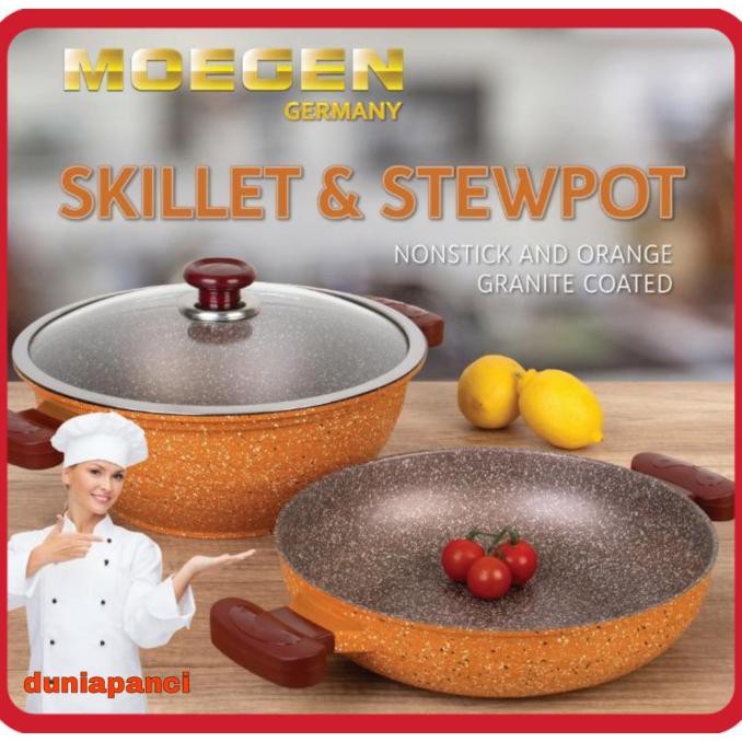 PANCI WAJAN MOEGEN GERMANY SKILLET & STEWPOT SET ANTI LENGKET ORIGINAL