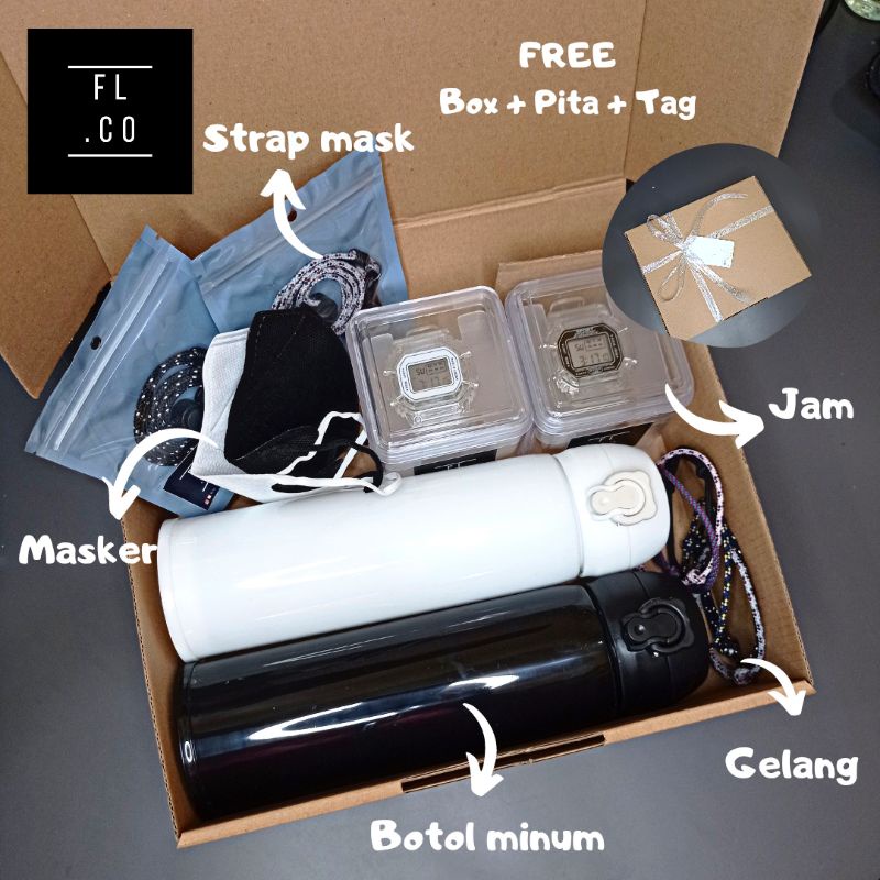 

[COD] Hampers Wedding / Gift Box Couple / Gift Anniversary / Wedding / Gift Set Ulang tahun / Kado Bestie / Seserahan / Parcel / Souvenir / Jam / Dompet / Strapmask / Masker / Gelang / Botol Minum /Hadiah lainnya