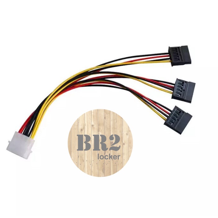 Kabel Splitter 4 Pin Molex Ke 3 SATA Power