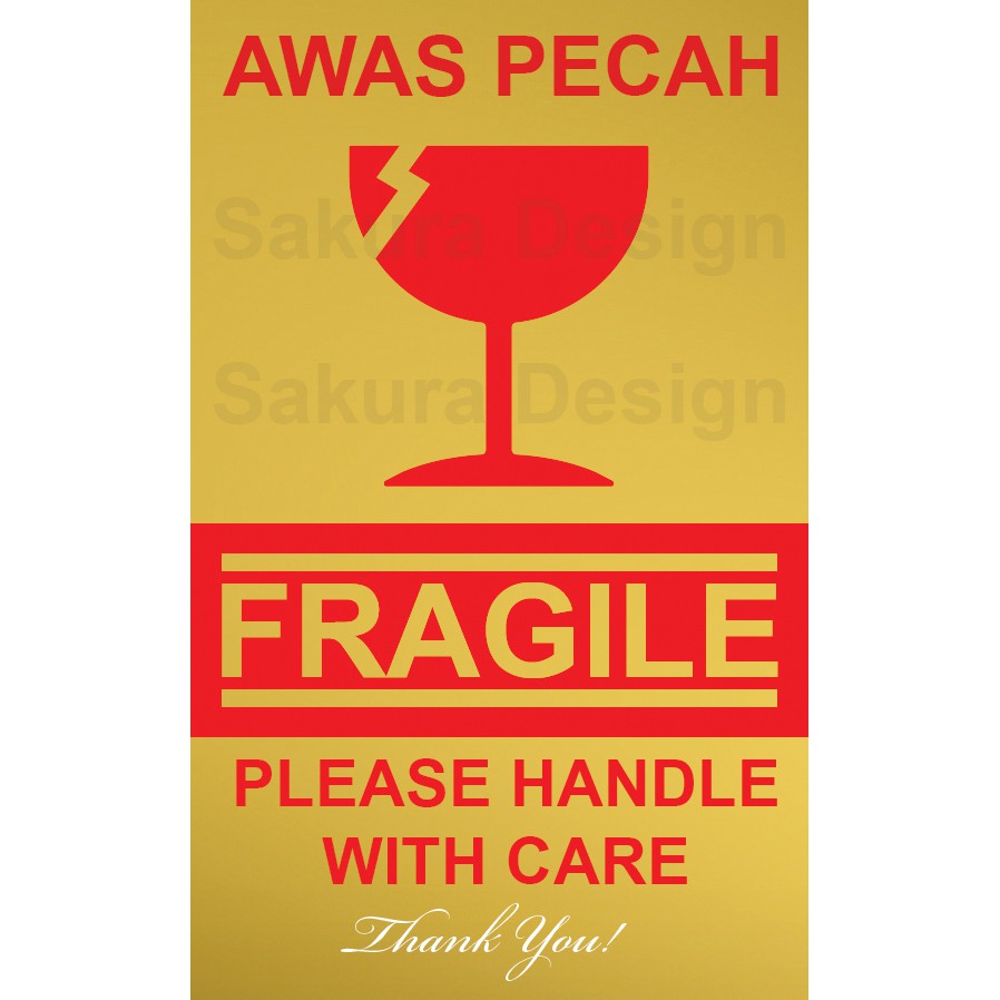 

GOLD EDITION Stiker Fragile Label Pengiriman Awas Pecah Sticker Murah - Bontag