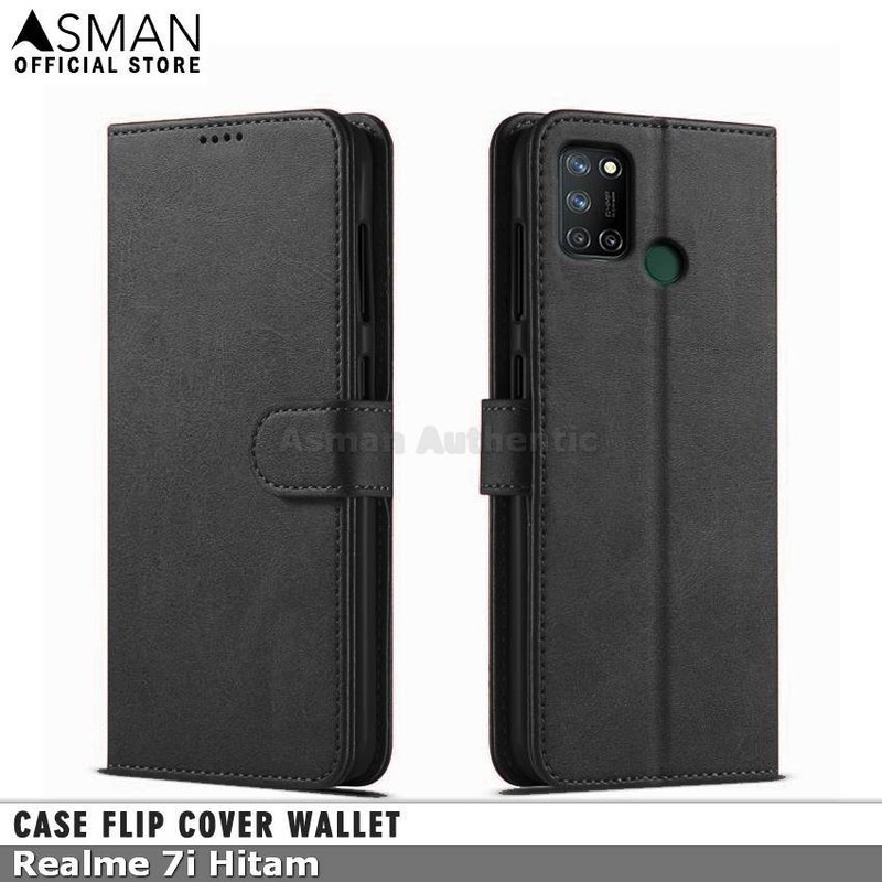 Asman Case Realme 7i Leather Wallet Flip Cover Premium Edition