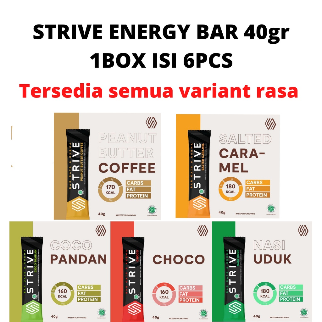 STRIVE ENERGY BAR 40g 1 Box isi 6pcs