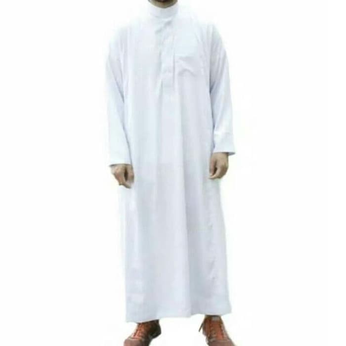 Jubah saudi polos motif haramain al mulki