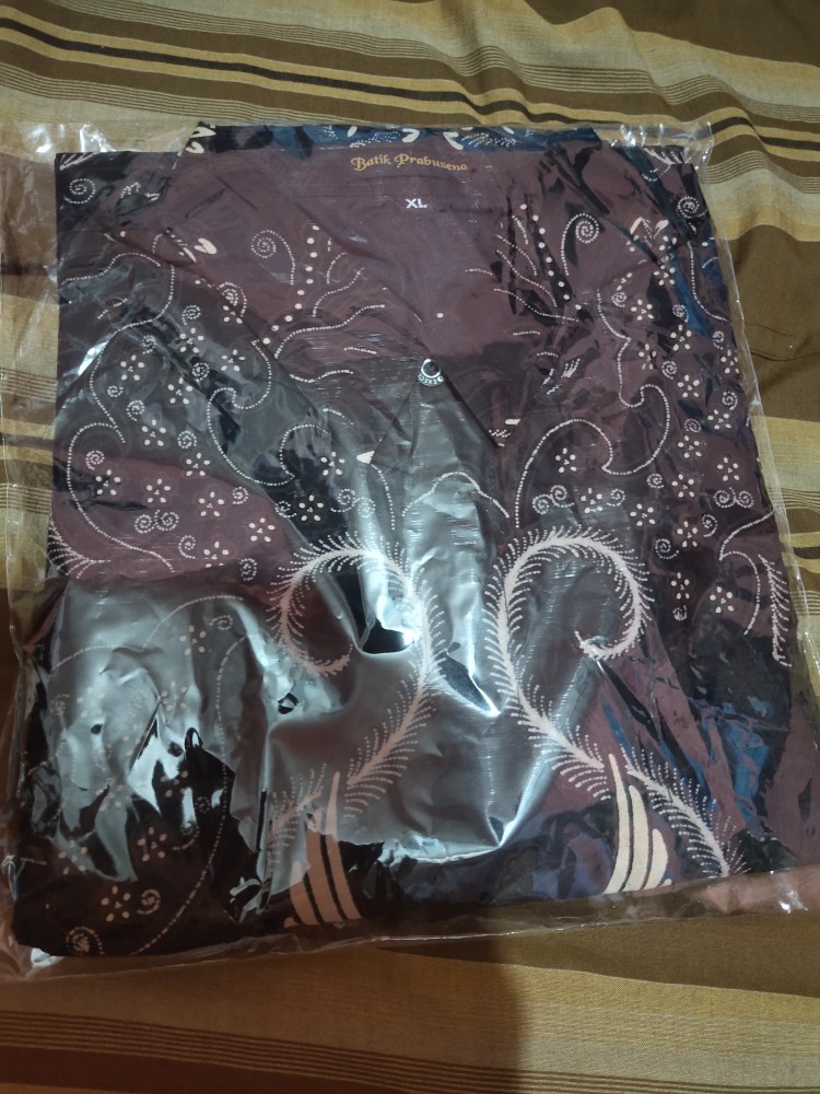 Sawonggaling Kemeja Batik Pria Lengan Panjang Slimfit Katun Printing Hem Baju Seragam Kantor Modern