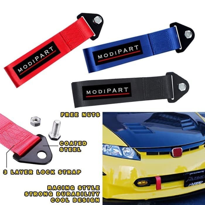 Towing Strap Kain Derek Mobil Racing Style Variasi Mobil Universal Aksesoris Racing Style Towing Shopee Indonesia