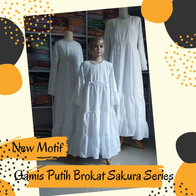 Baju Muslim Wanita/ Busana Muslim / Baju Gamis Putih / Gamis Wanita / Gamis Putih / Gamis Brukat