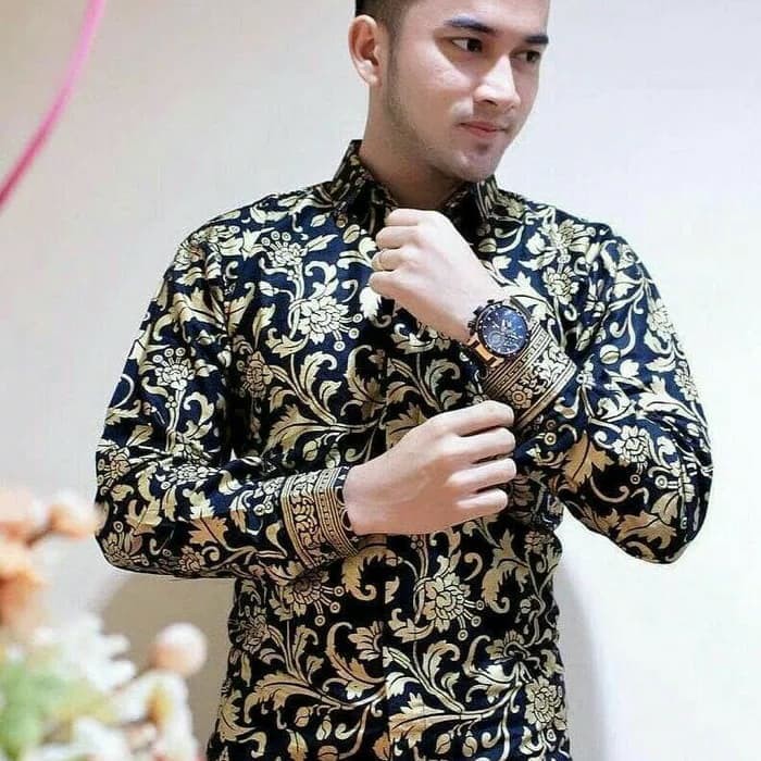 Kemeja Batik Pria Prada Pekalongan Lengan Panjang