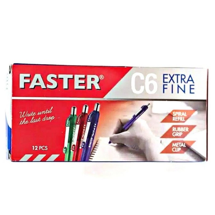 Diskon Pulpen Bolpoin Pen Faster C6 / Pulpen Faster 1 Lusin Limited