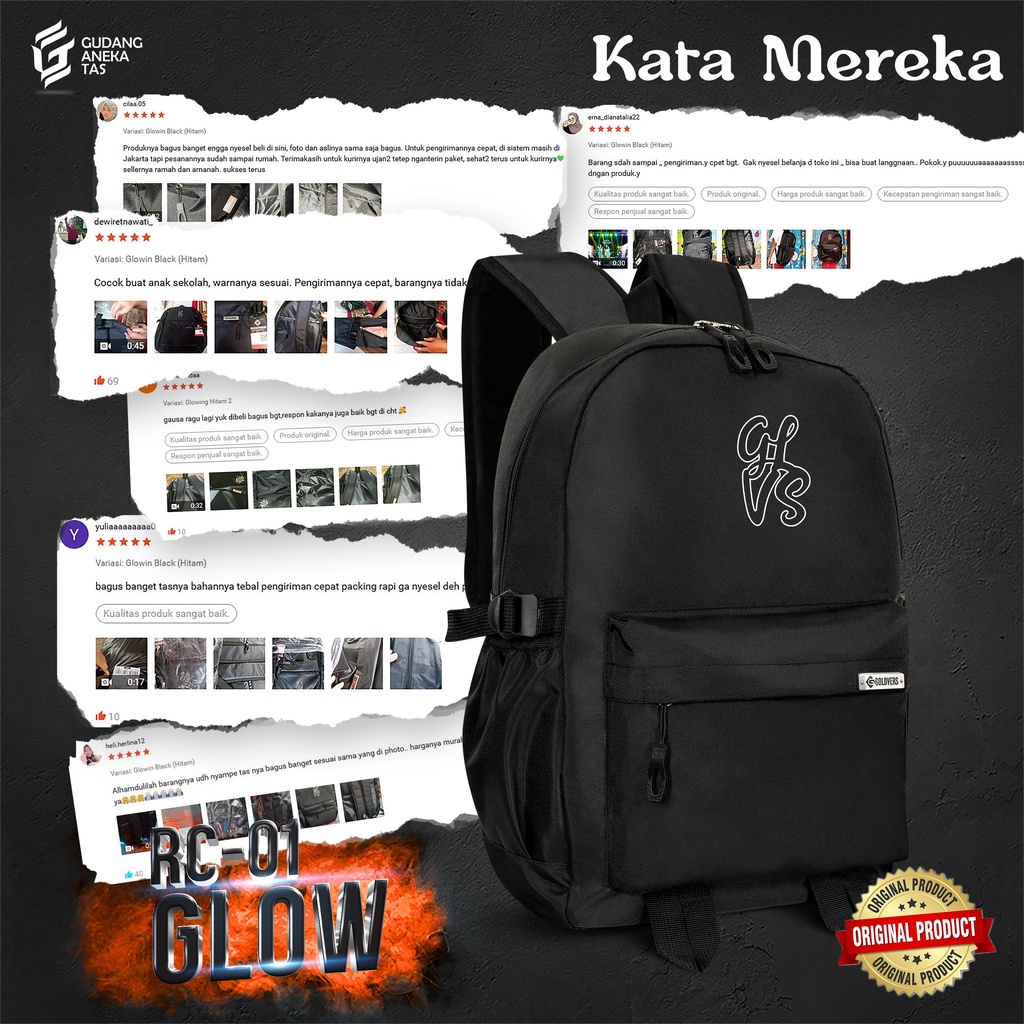 GOLDVERS Ransel Sekolah Anak Laki-Laki BackPack Tas SD SMP Punggung Laptop Sekolah IMPORT