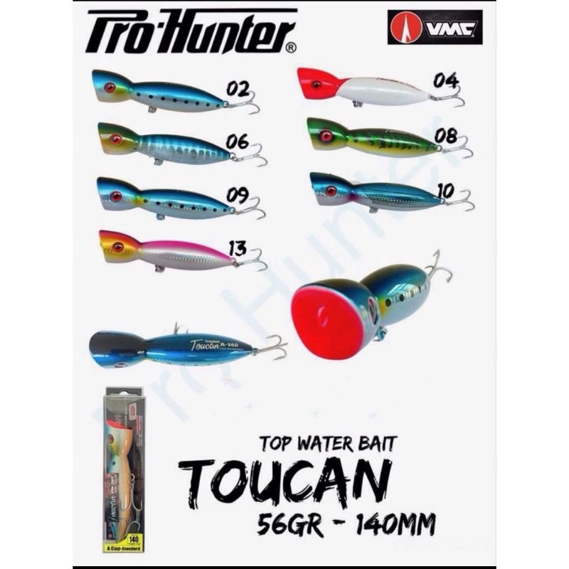 UMPAN POPPER PRO HUNTER TOUCAN 140MM POPPER TOUCAN PRO HUNTER TERLARIS