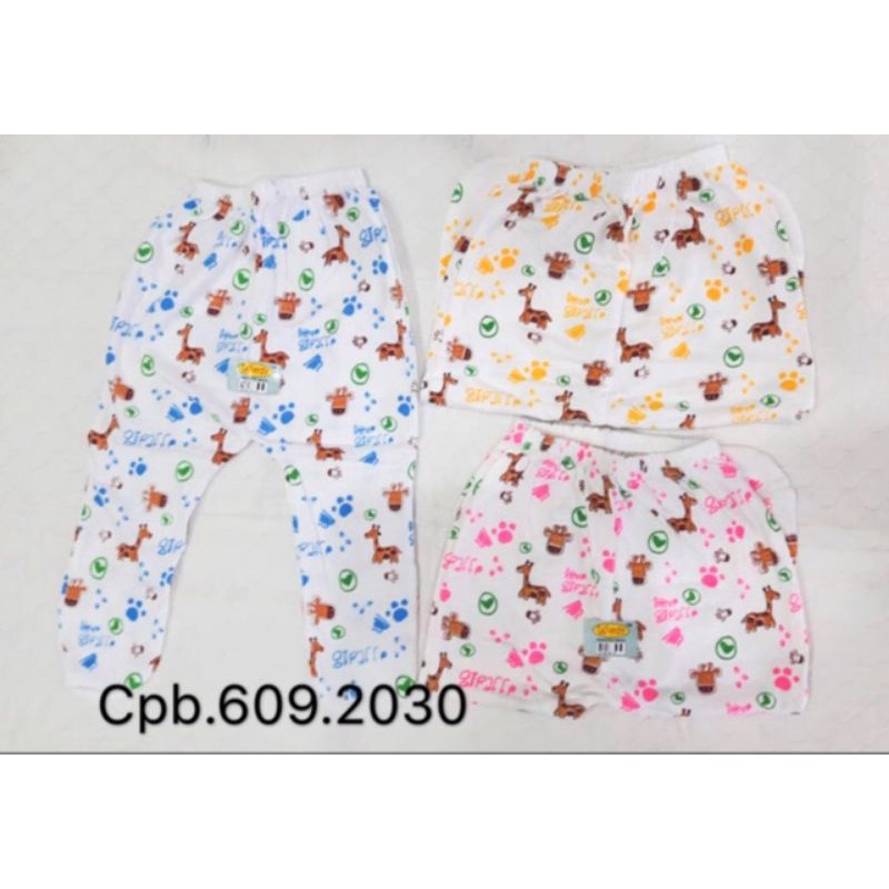 Celana panjang bayi kaki tutup isi 6pcs / Celana bayi katun 0 - 12m wiedy
