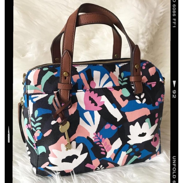 Fossil Rachel Satchel Black Multi