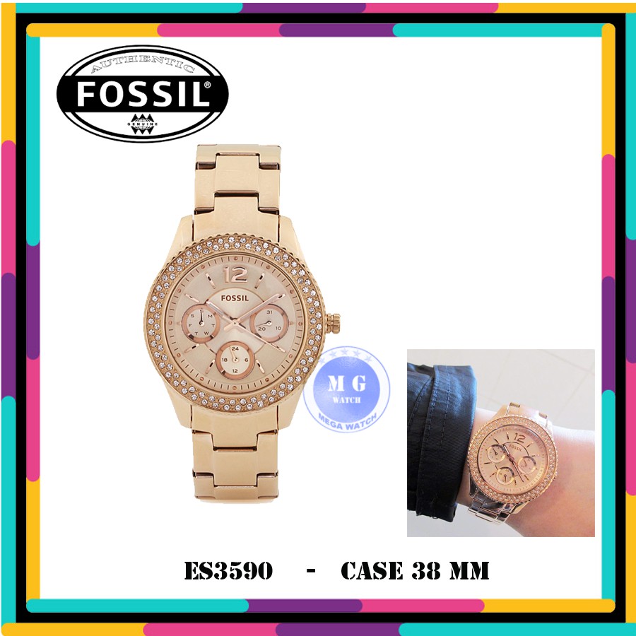 Jam Tangan Wanita Fossil Original ES3590 ES 3590 Stella Rose MURAH