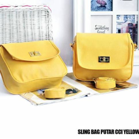 SLING BAG CCI YELLOW / TAS SELEMPANG KUNING