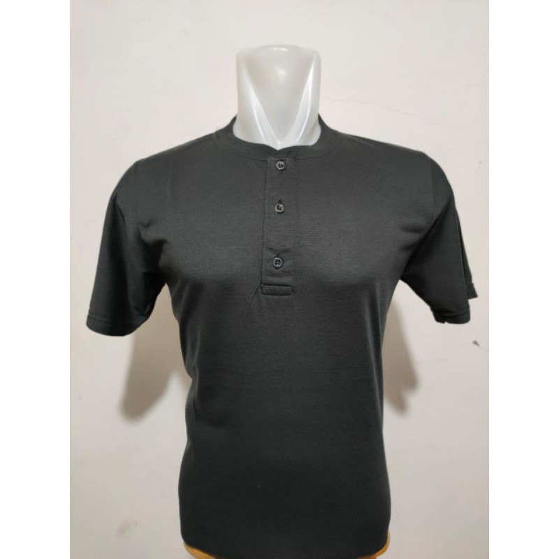 Noveli wear - Kaos polos hanley pria lengan pendek | kaos henley kancing polos size M L XL XXL