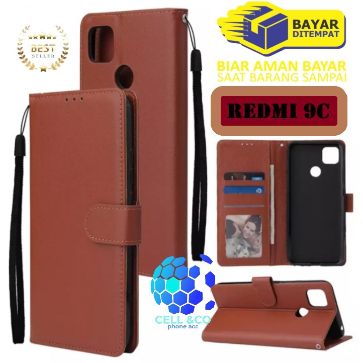 Flip cover XIAOMI REDMI 9C Flip case buka tutup kesing hp casing flip case Premium leather wallet