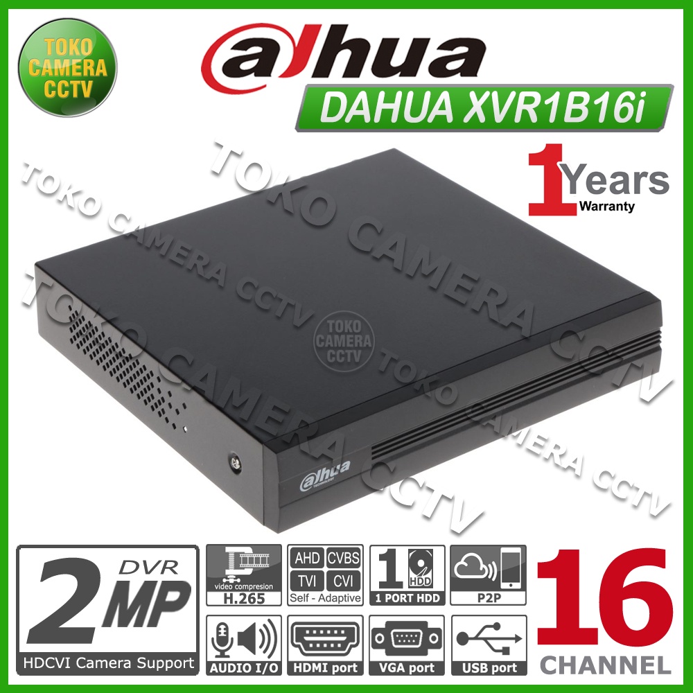 DVR DAHUA 16 CHANNEL XVR1B16i 2MP DVR 16CH DAHUA XVR 1B16 i