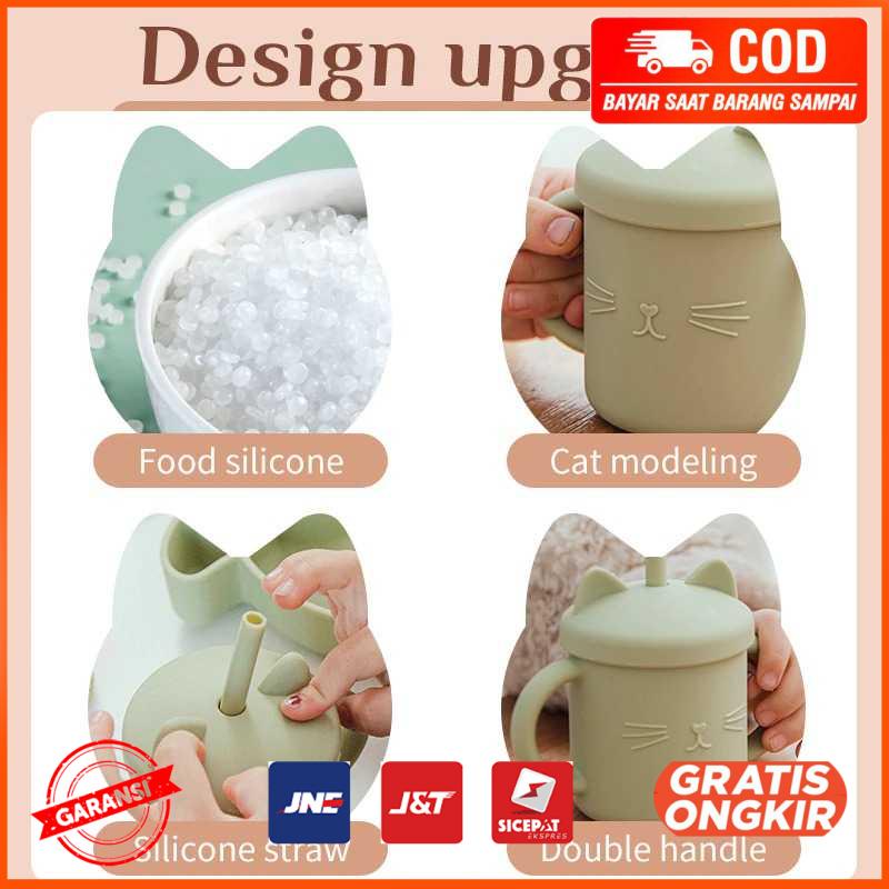 Gelas Cangkir Minum Balita Baby Drinkware Silikon 200ml VM1523