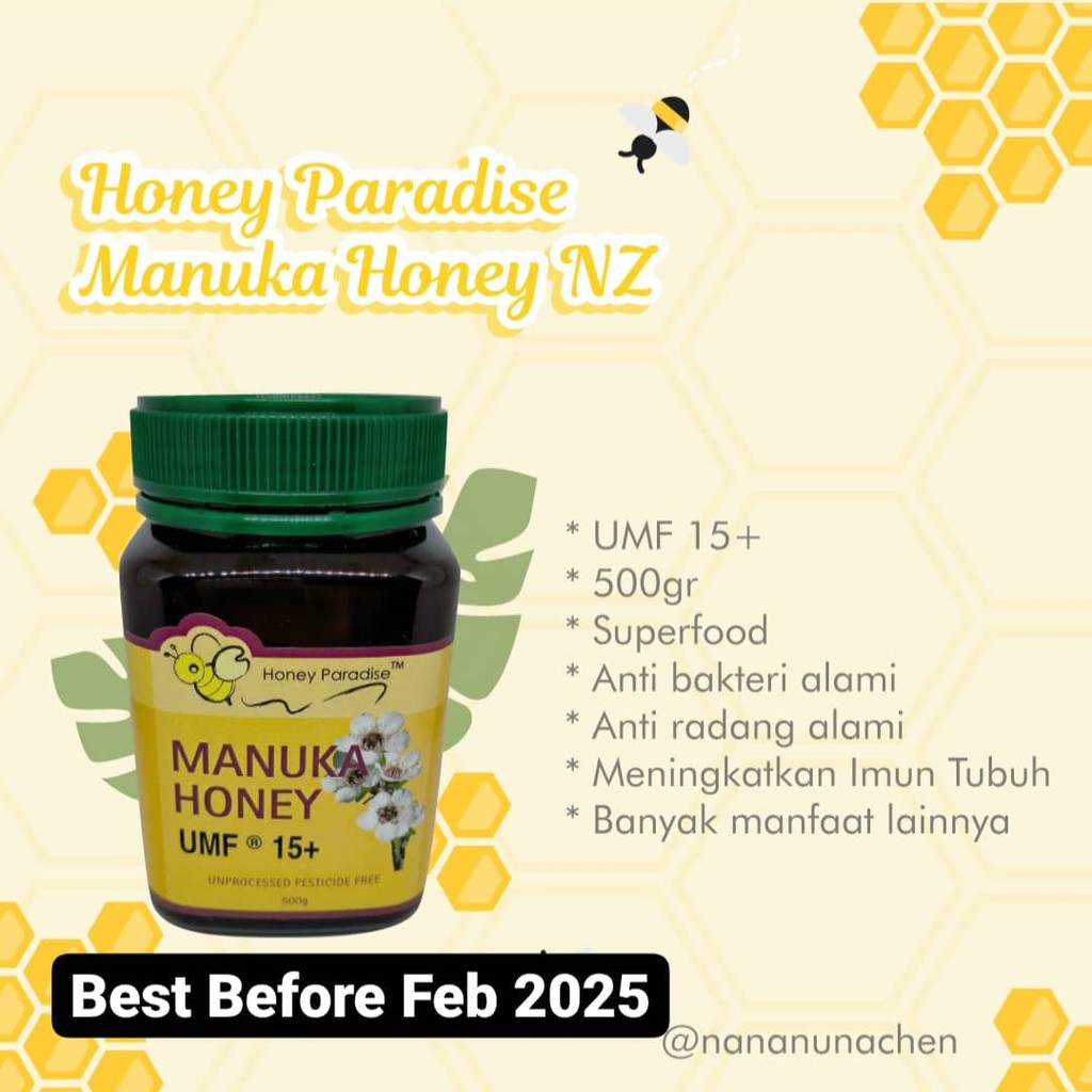 

UMF 15+ 500gr Manuka HOney Paradise New Zealand Madu Manuka NZ