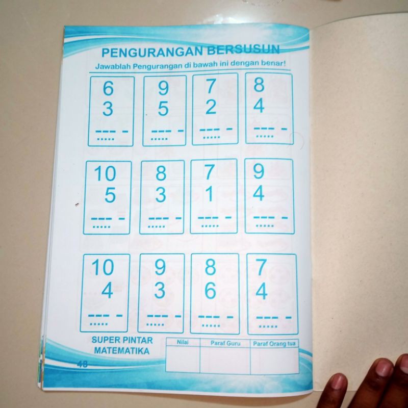 buku 3 langkah super pintar matematika 48 halaman(21×28cm)