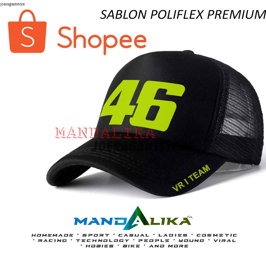 TOPI RACING MOTOGP 46 VR 46 TRUCKER JARING CUSTOM JS