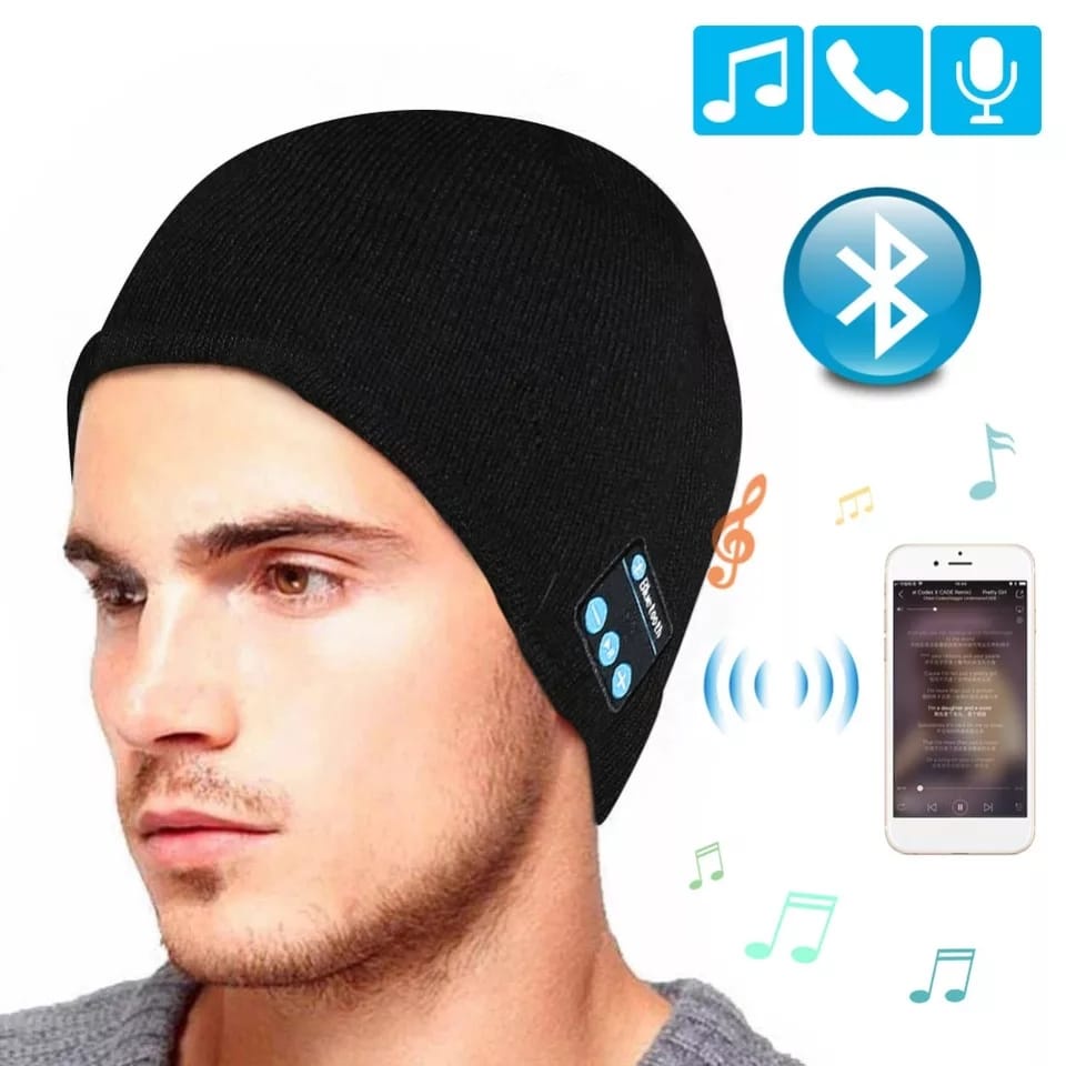 KLF - topi kupluk bluetooth usb / kupluk beanie bluetooth usb
