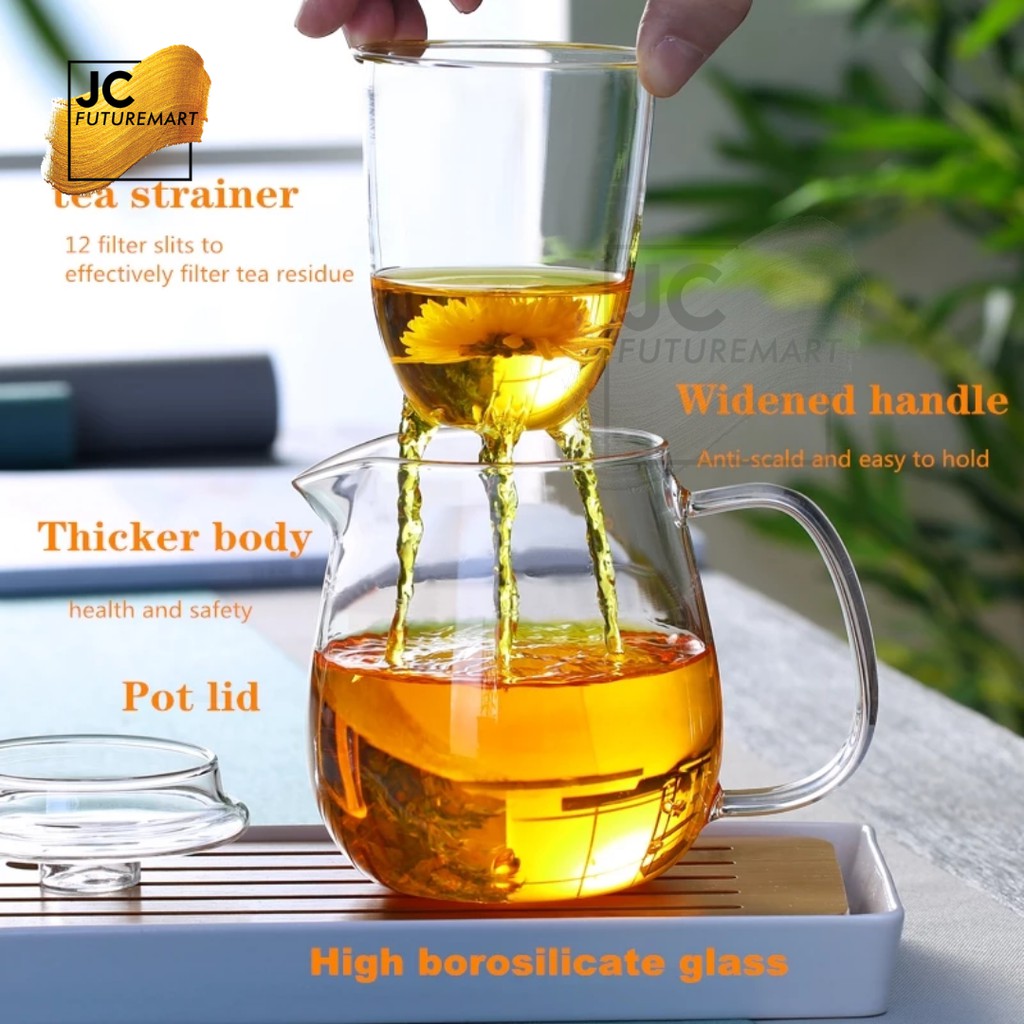 GLASS INFUSER TEAPOT 600ML | TEKO TEH SARINGAN KACA