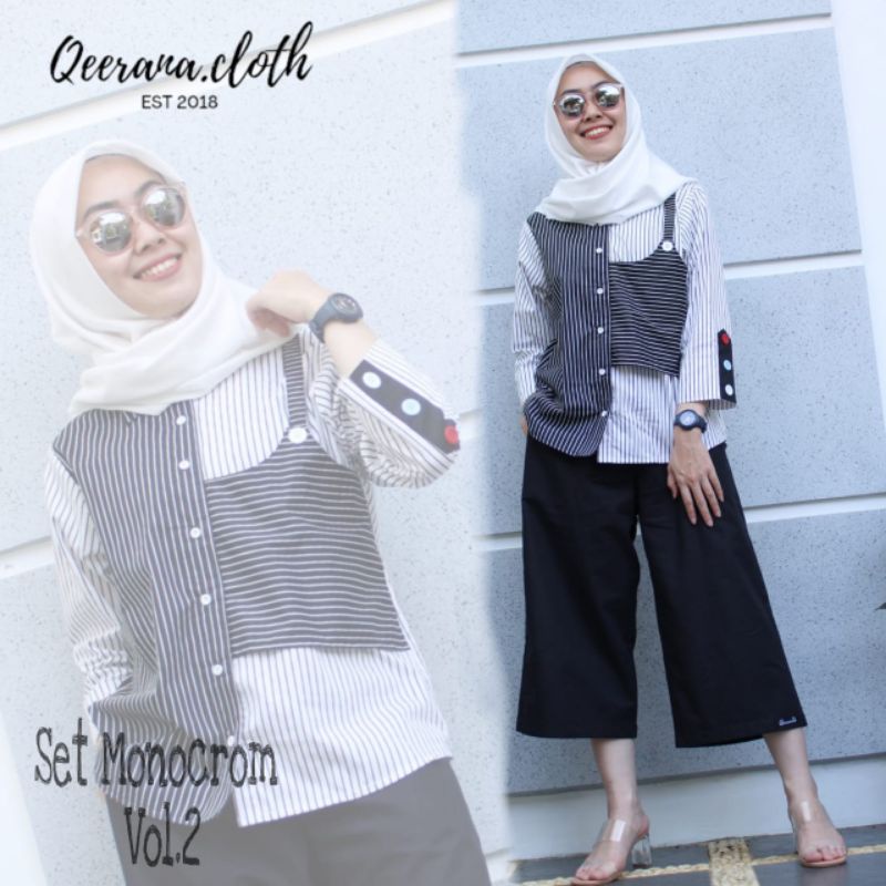 Set Celana Kulot Monochrom by QEERANA CLOTH Original
