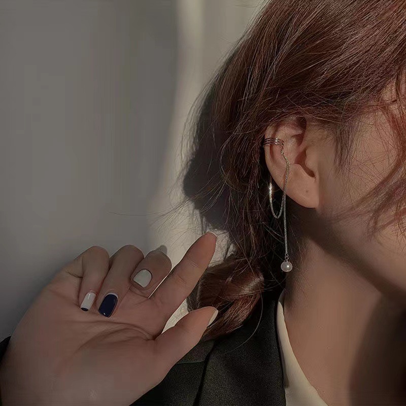 Anting Klip Tanpa Tindik Model Rumbai Gaya Korea Untuk Wanita