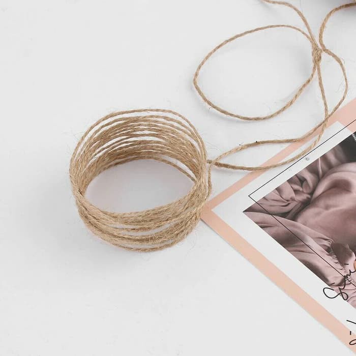 

Tali Rami Benang Coklat Burlap Goni Rustic Vintage Packing Souvenir Dekorasi Foto Wedding handicraft