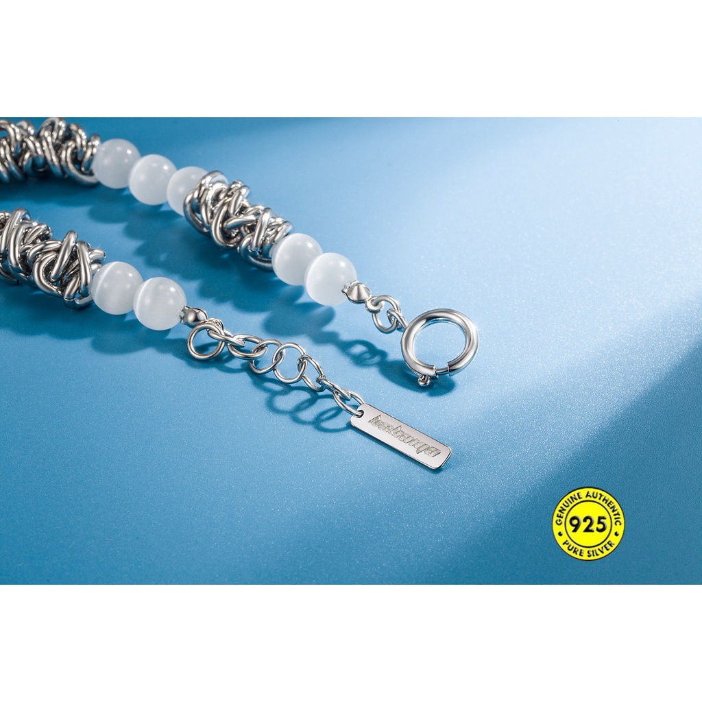 Gelang Opal Bahan S925 Silver Tahan Air Gaya Hip Hop Untuk Unisex U1002