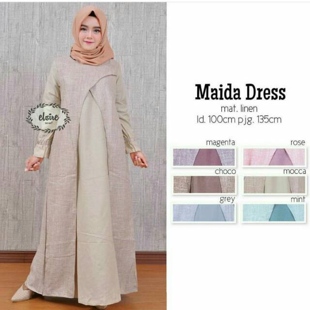 Maida dress Fashion Muslim Wanita Kekinian Terbaru 2022