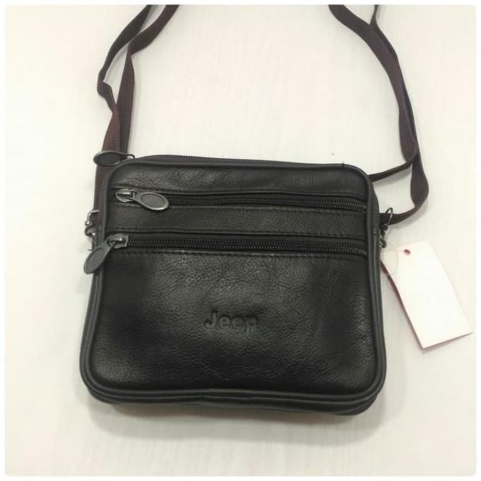 Tas Selempang Pria, Kulit Asli, Merk Jeep
