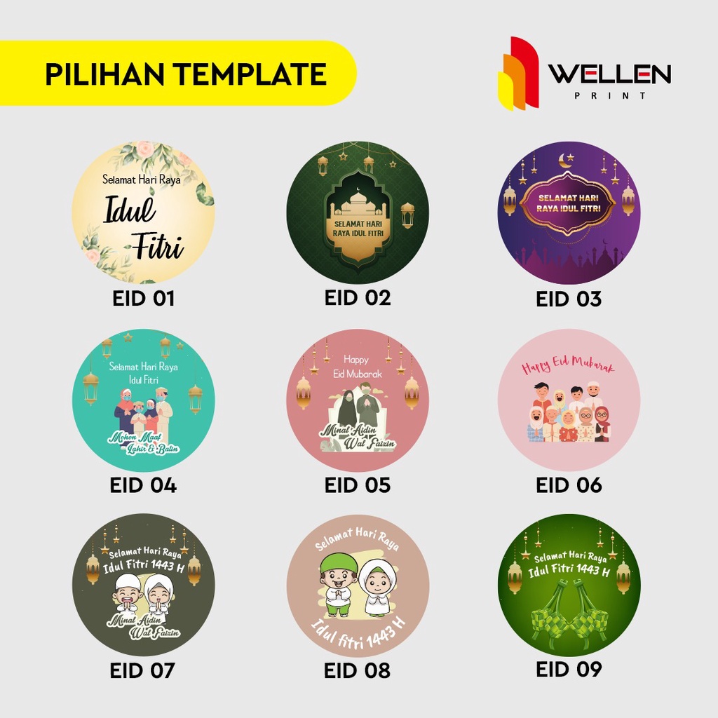 WELLEN PRINT - Cetak Sticker stoples hampers idul fitri / Print Stiker bulat custom parcel gift kado ucapan lebaran-3