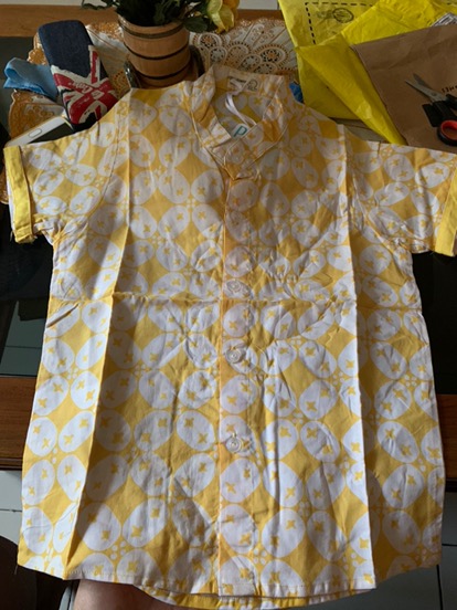 Pop Kidswear Kresna Batik Shirt - Batik Anak Kuning Cerah 1 Sampai 6 Tahun