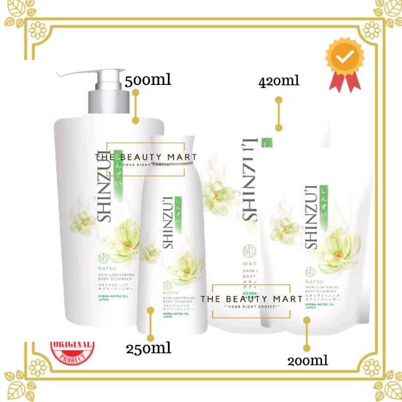 SHINZUI Lightening Body Cleanser | Sabun Cair Shinzu'i | Body Wash 500ml | Shinzui Sabun Cair 500ml | 250ml | Refill 200ml | 420ml