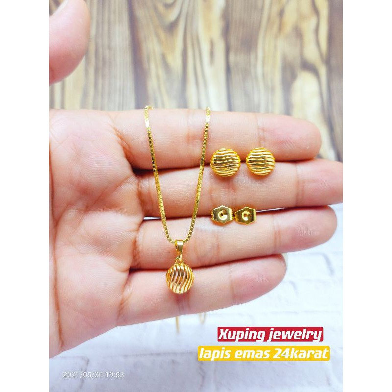 Set perhiasan xuping lapis emas 24karat