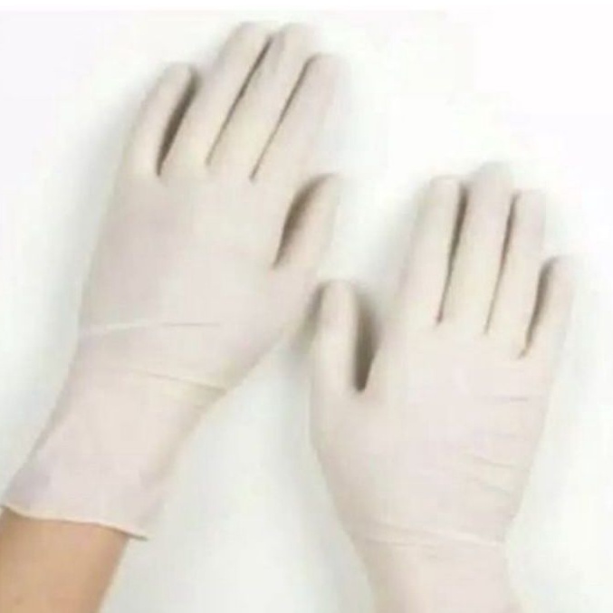 Handscoon SHAMROCK Putih Ecer Sepasang Sarung Tangan Karet Lateks Latex Powder Merek Merk Warna Warn