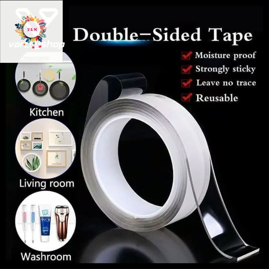 

Nano Mejik 3cm*1m Double Tape Transparan Selotip Dobel Tip Perekat