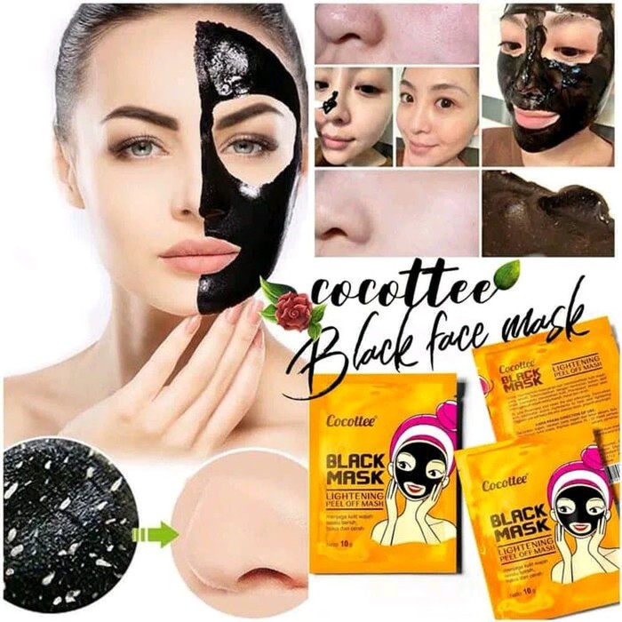 (BPOM) Masker Wajah Pengankat Komedo Melembabkan Kulit Face Mask Cocottee Black mud Face Mask Sachet / Brightening Peel Off Mask Sachet