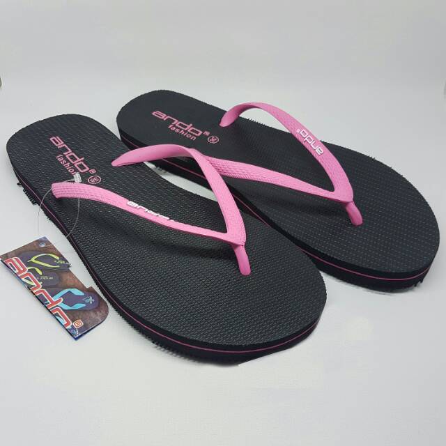 Ando Nice Like Hitam Tali Fusia Sandal Wanita Modis Murah Original