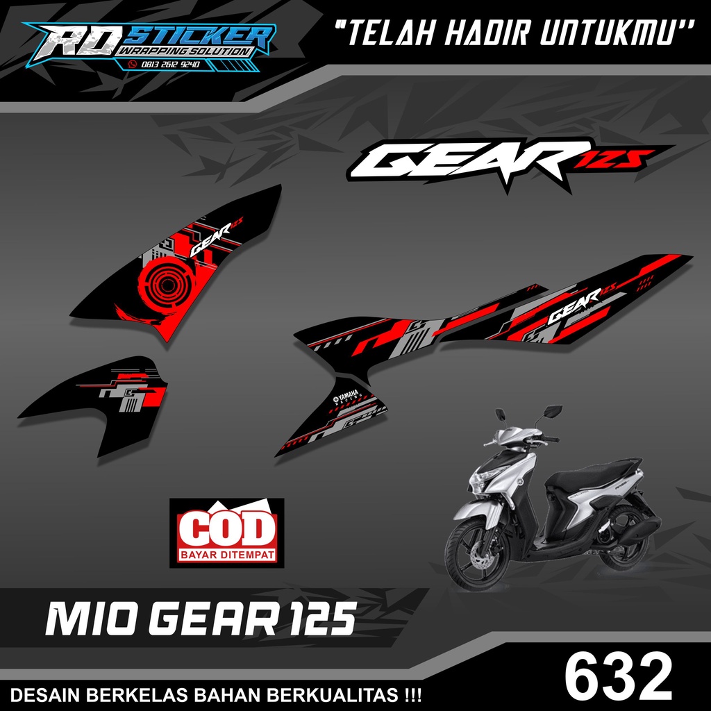 striping mio gear 125 grafis - striping mio gear variasi - Striping Sticker Yamaha Mio Gear 125 Raci