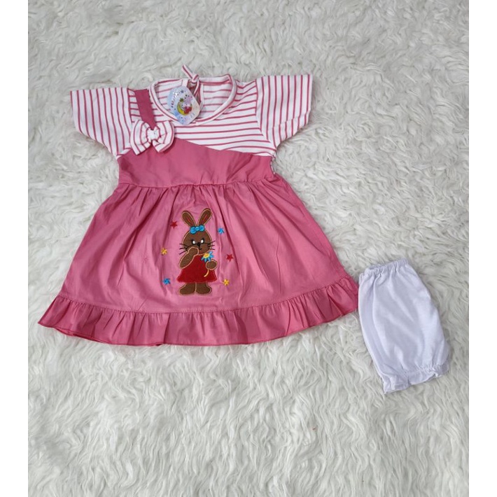 baju bayi perpuan dress rabit jdghs13