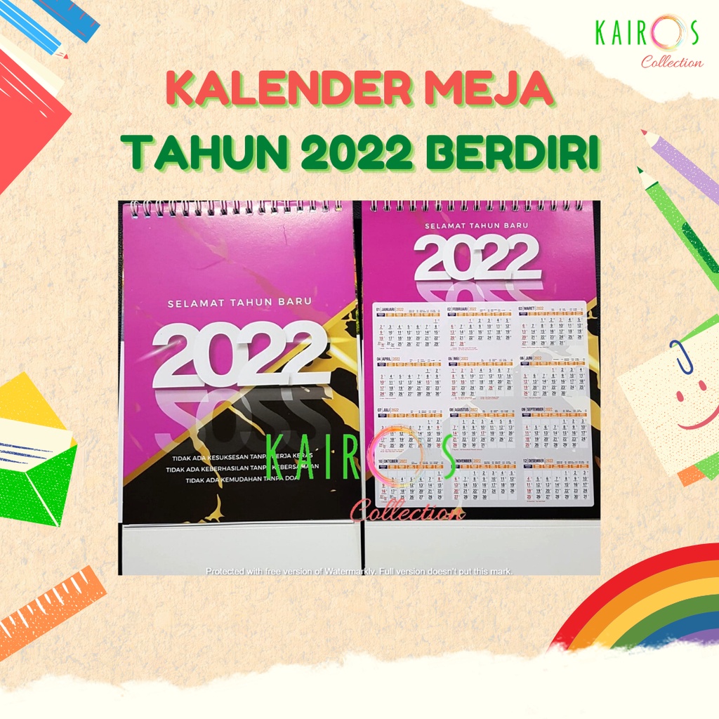 Kalender Meja Tahun 2022 Model Berdiri